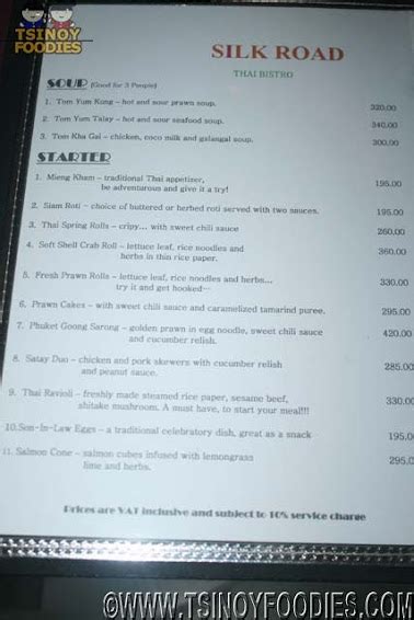 silk road pasay photos|Silk Road menu, Thai in Bonifacio Global City .